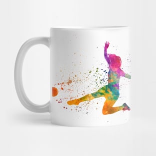 Woman footballer in watercolor Mug